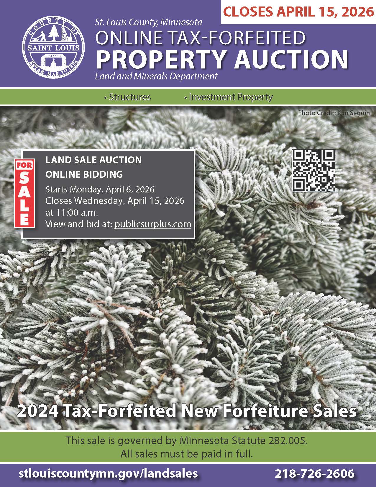 Tax-Forfeited 2024 New Forfeiture Auction Book